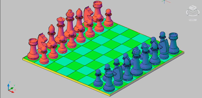 Peças de xadrez 3d em AutoCAD, Baixar CAD Grátis (5.32 MB)