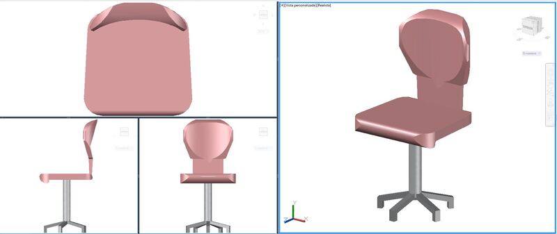 Silla de oficina giratoria en 3 dimensiones